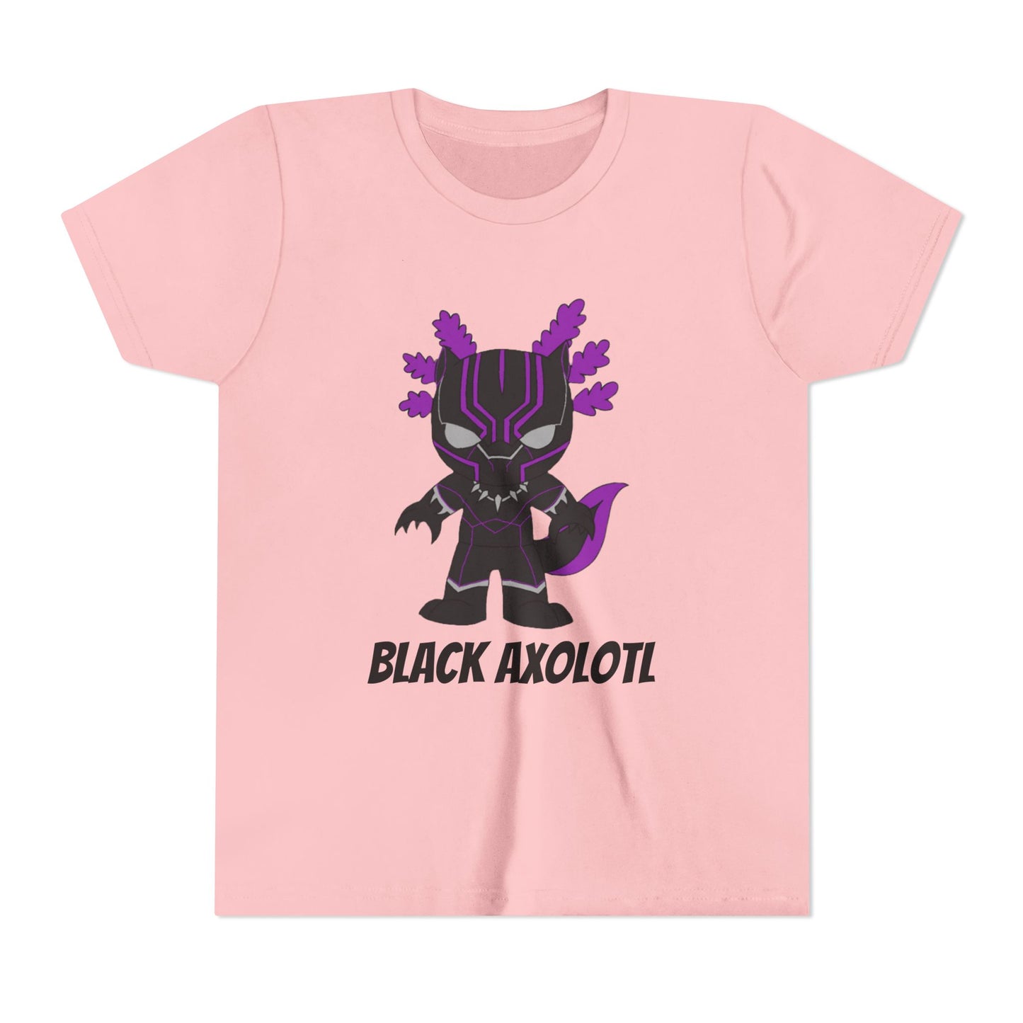 Youth Short Sleeve Tee - Black Axolotl Design