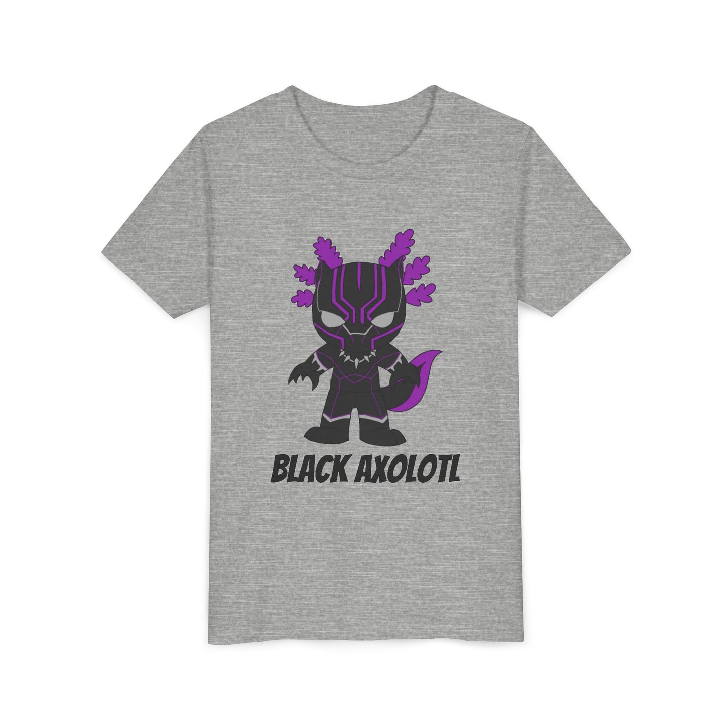 Youth Short Sleeve Tee - Black Axolotl Design