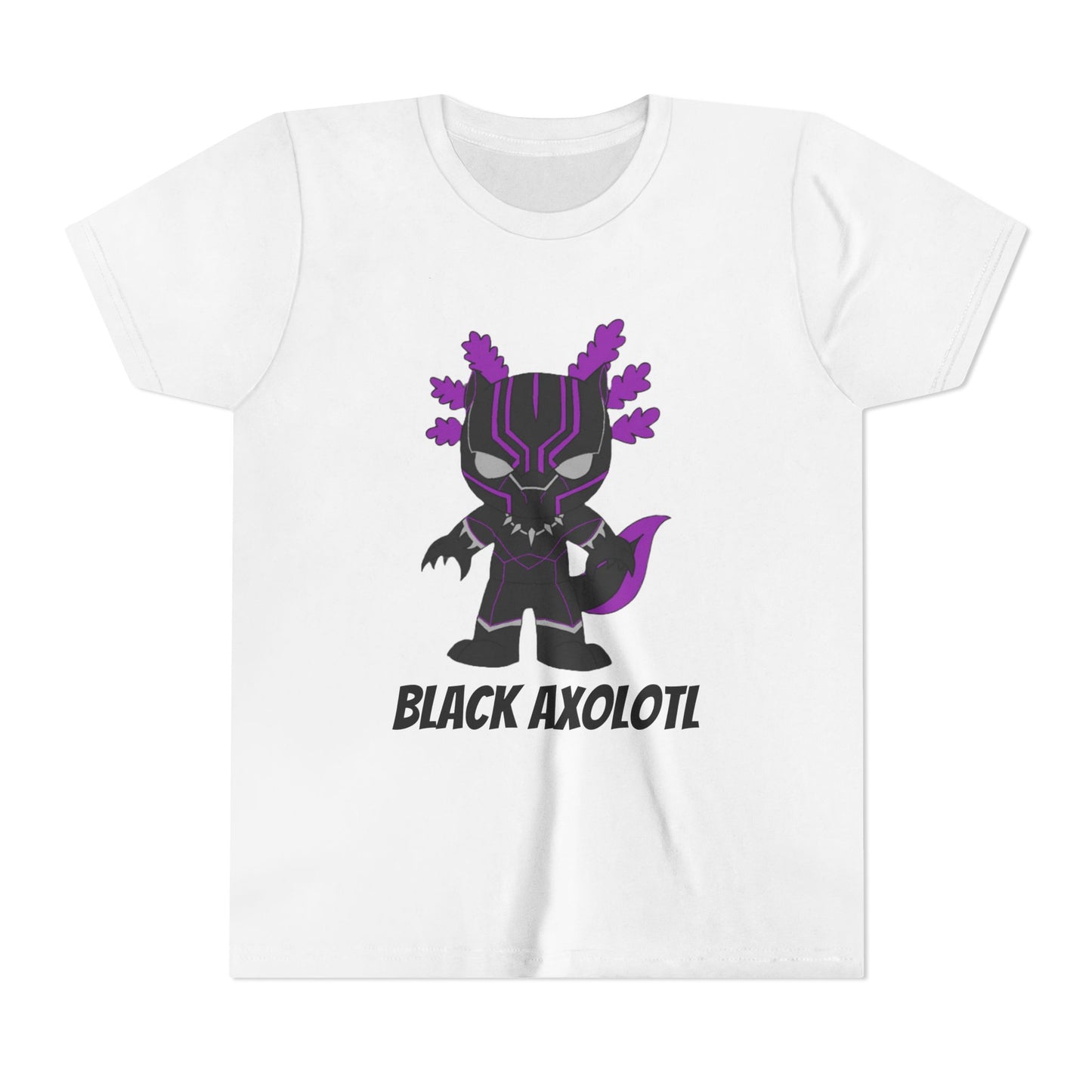 Youth Short Sleeve Tee - Black Axolotl Design