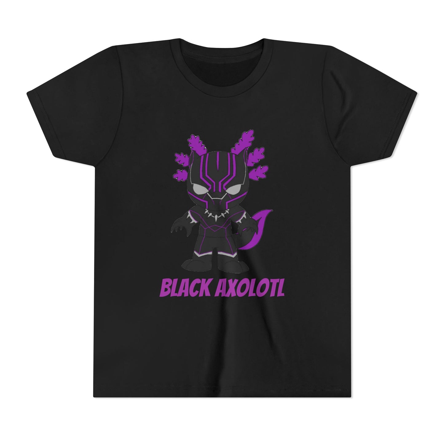 Youth Short Sleeve Tee - Black Axolotl Design