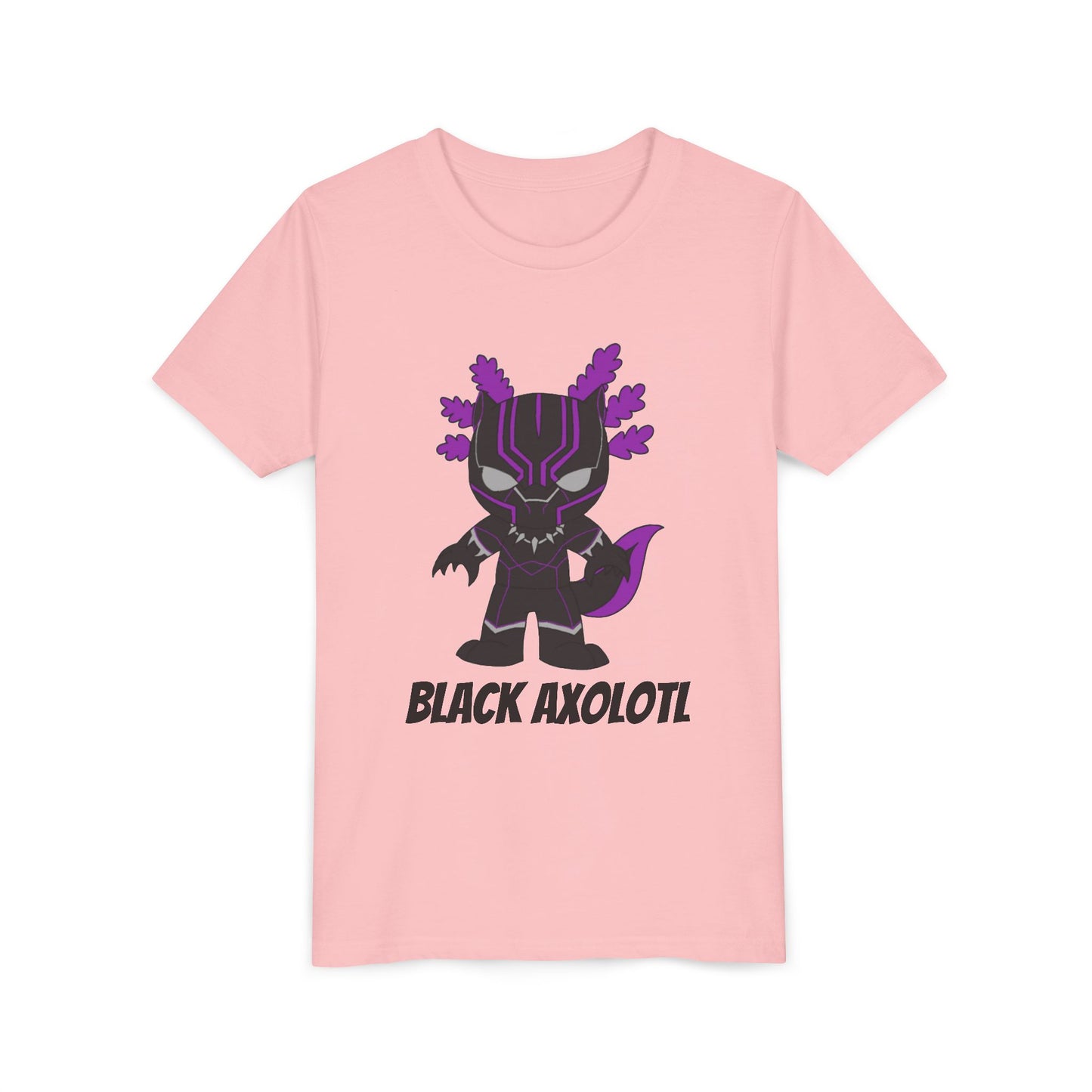 Youth Short Sleeve Tee - Black Axolotl Design