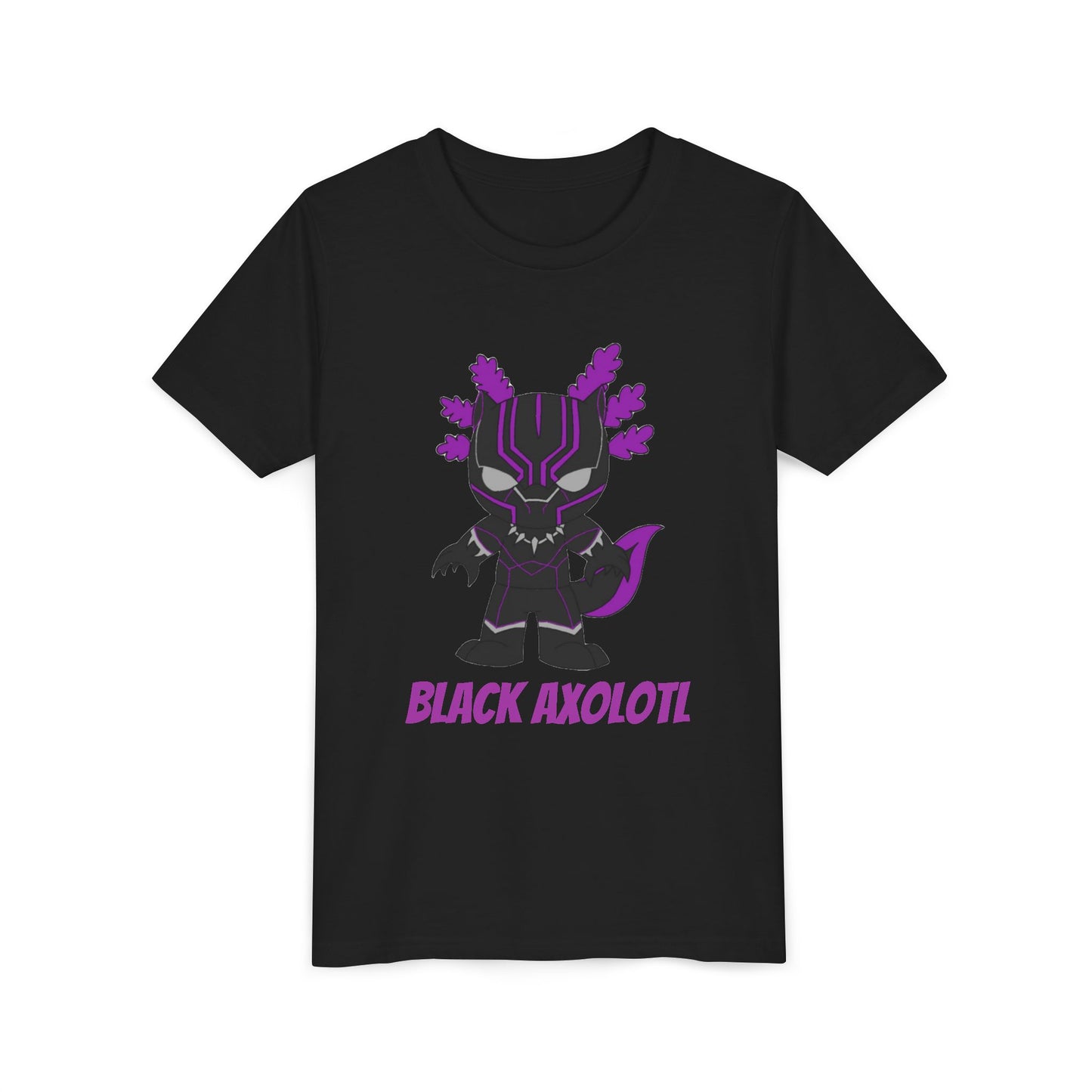 Youth Short Sleeve Tee - Black Axolotl Design